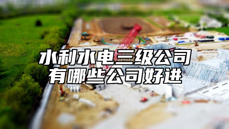 水利水电三级公司有哪些公司好进