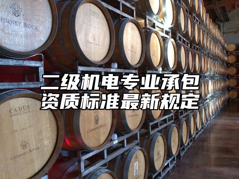 二级机电专业承包资质标准最新规定