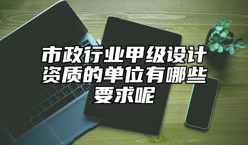 市政行业甲级设计资质的单位有哪些要求呢