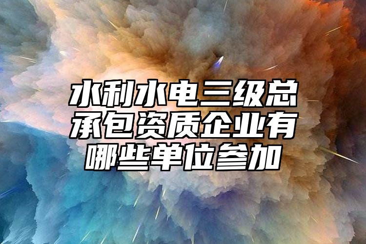 水利水电三级总承包资质企业有哪些单位参加