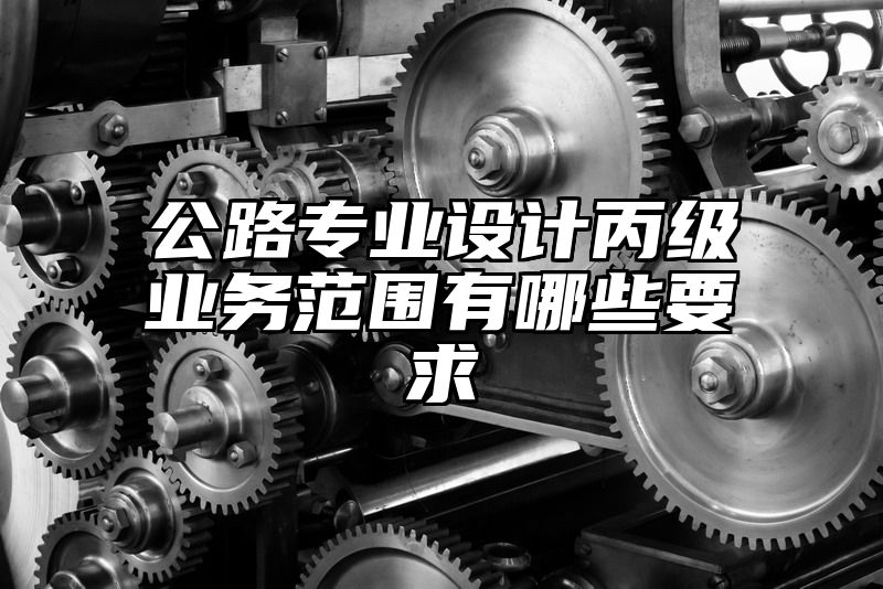 公路专业设计丙级业务范围有哪些要求