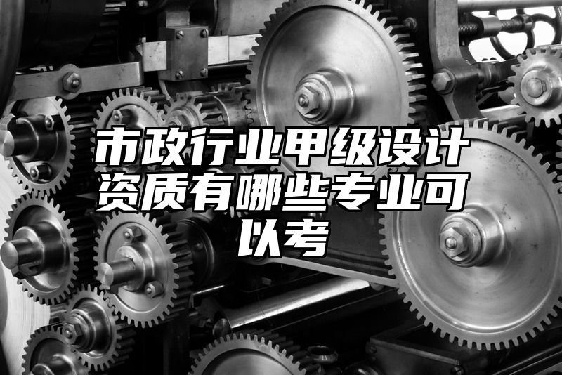 市政行业甲级设计资质有哪些专业可以考