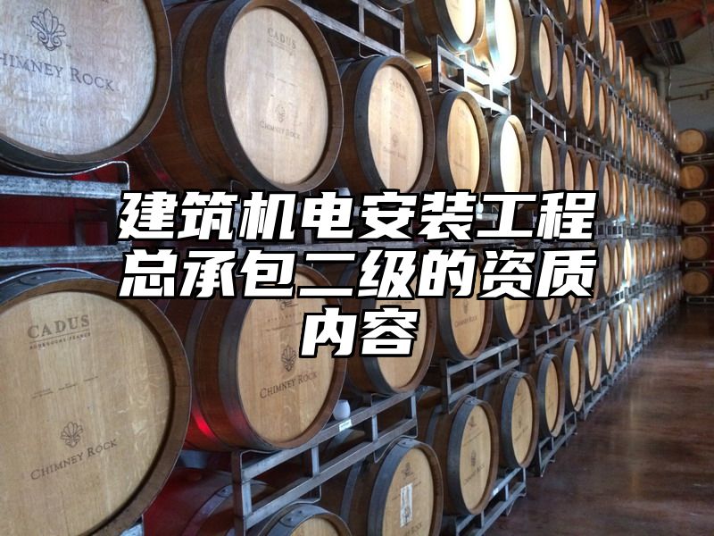 建筑机电安装工程总承包二级的资质内容