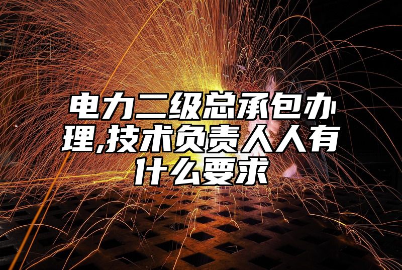 电力二级总承包办理,技术负责人人有什么要求