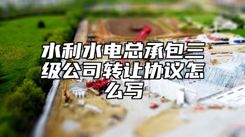 水利水电总承包三级公司转让协议怎么写