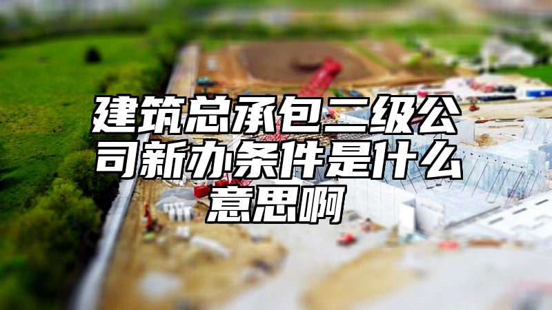 建筑总承包二级公司新办条件是什么意思啊