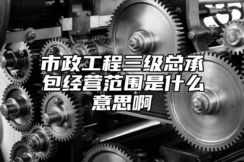 市政工程三级总承包经营范围是什么意思啊