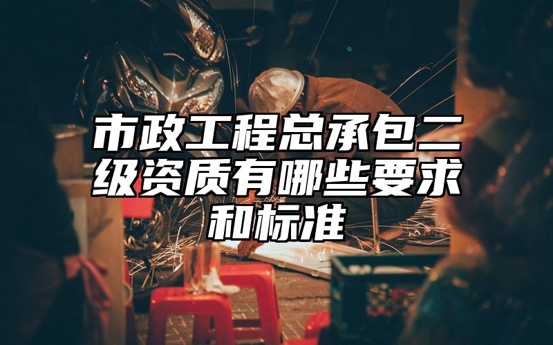 市政工程总承包二级资质有哪些要求和标准