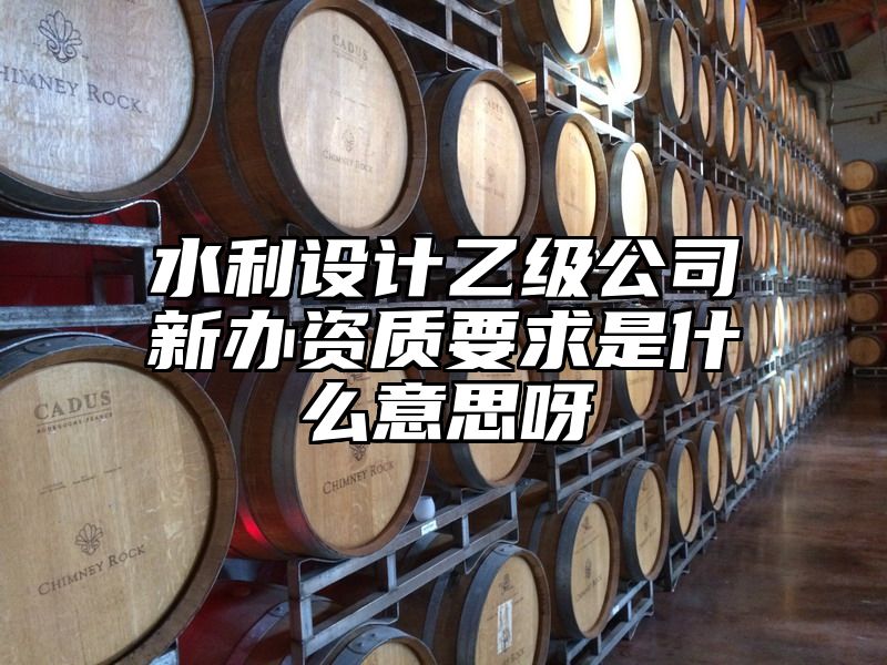 水利设计乙级公司新办资质要求是什么意思呀