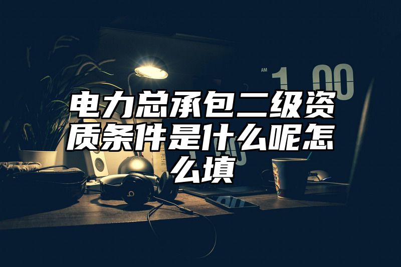 电力总承包二级资质条件是什么呢怎么填