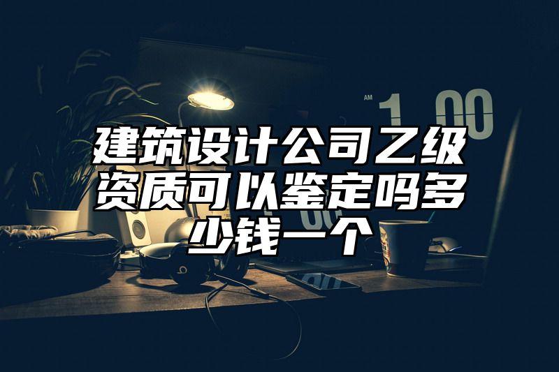 建筑设计公司乙级资质可以鉴定吗多少钱一个