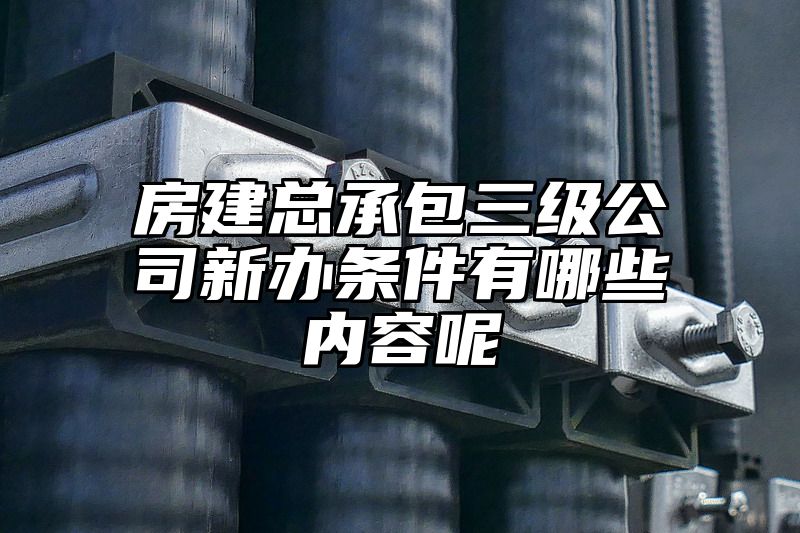 房建总承包三级公司新办条件有哪些内容呢