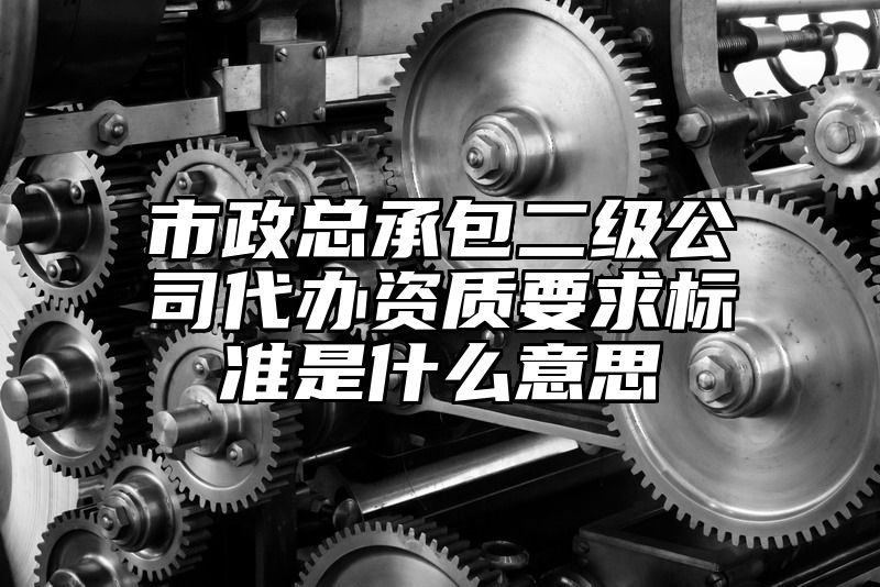 市政总承包二级公司代办资质要求标准是什么意思