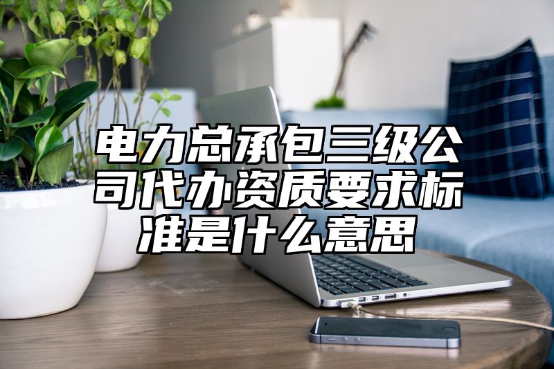 电力总承包三级公司代办资质要求标准是什么意思