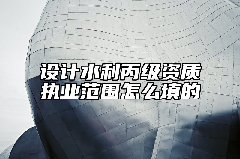 设计水利丙级资质执业范围怎么填的