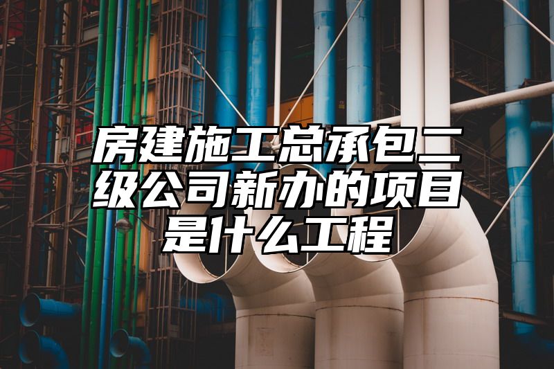 房建施工总承包二级公司新办的项目是什么工程