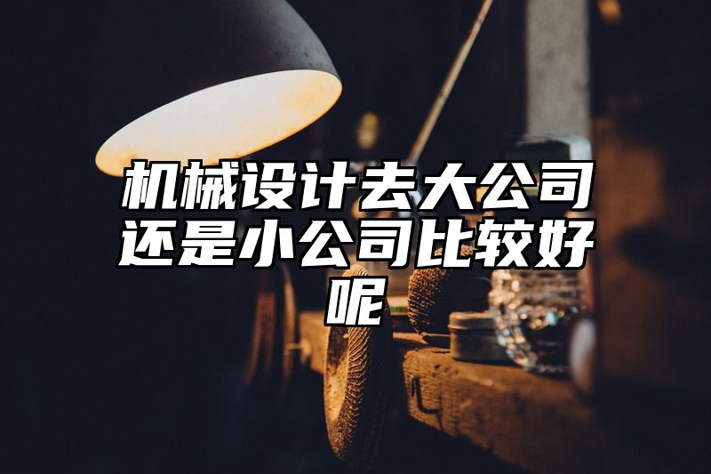 机械设计去大公司还是小公司比较好呢