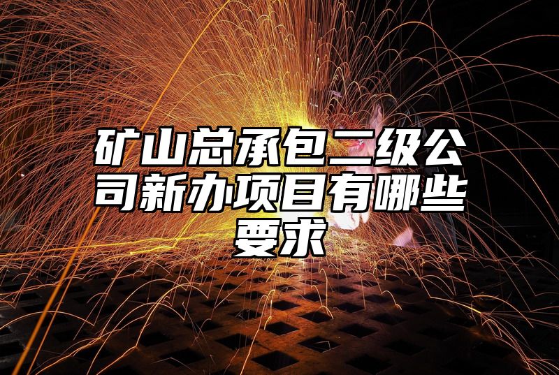 矿山总承包二级公司新办项目有哪些要求