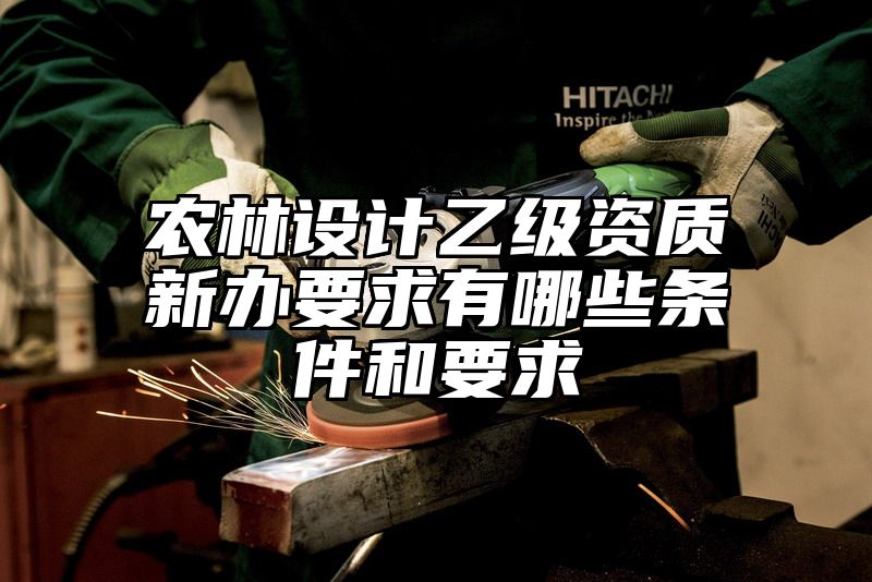 农林设计乙级资质新办要求有哪些条件和要求