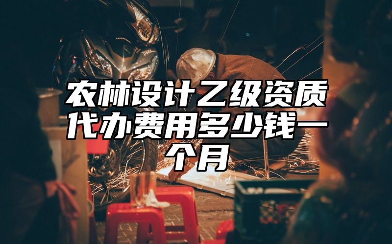 农林设计乙级资质代办费用多少钱一个月