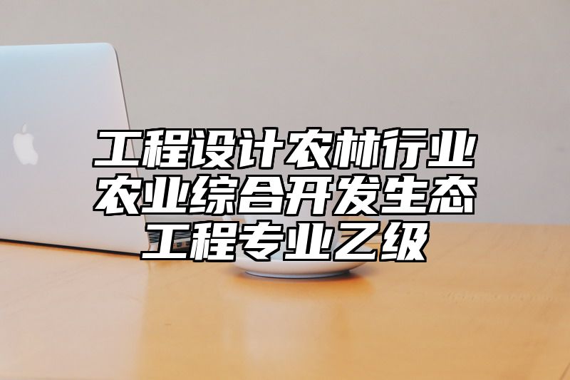 工程设计农林行业农业综合开发生态工程专业乙级